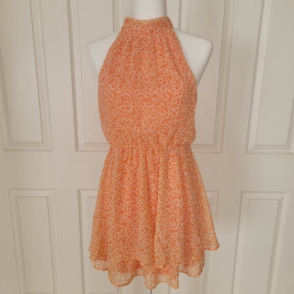 Sienna Sky Dress Orange Floral NWT Size M - Picture 1 of 7
